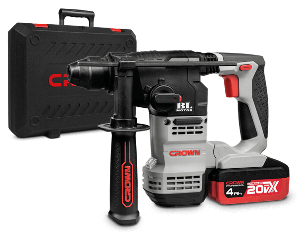 دریل بتن کن شارژی 20 ولت 4 آمپر CROWN مدل CT28001HX