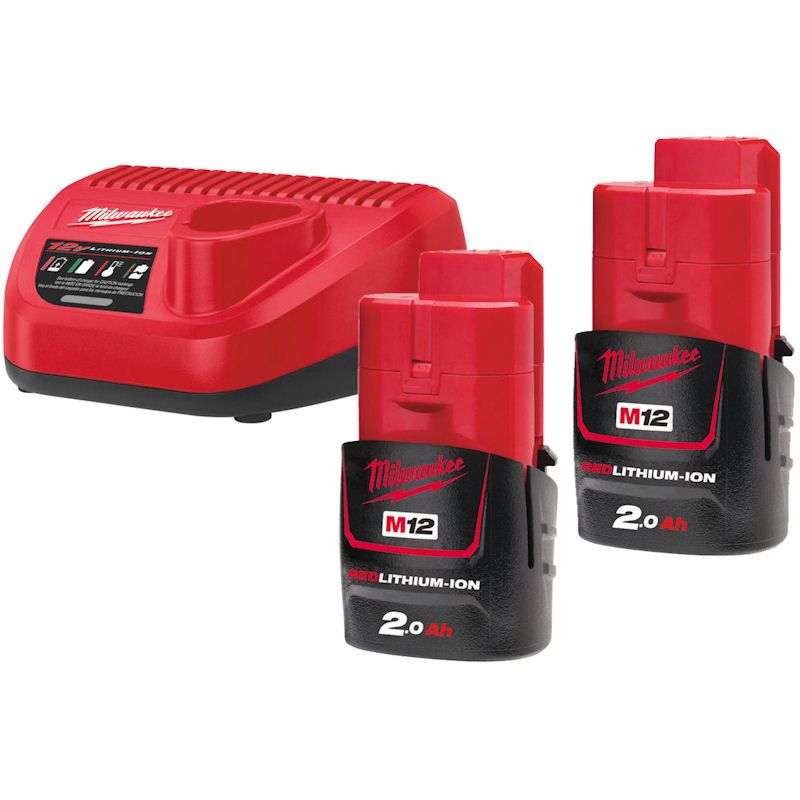 m12nrg_202_3 کیت باتری و شارژر ۱۲ ولت ۲ آمپر میلواکی مدل M12NRG-202