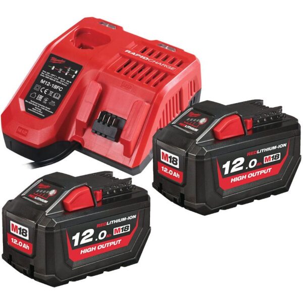 کیت باتری و شارژر ۱۸ ولت ۱۲ آمپر میلواکی مدل M18HNRG-122
