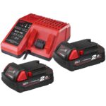 کیت باتری و شارژر 18 ولت 2 آمپر میلواکی مدل M18NRG-202