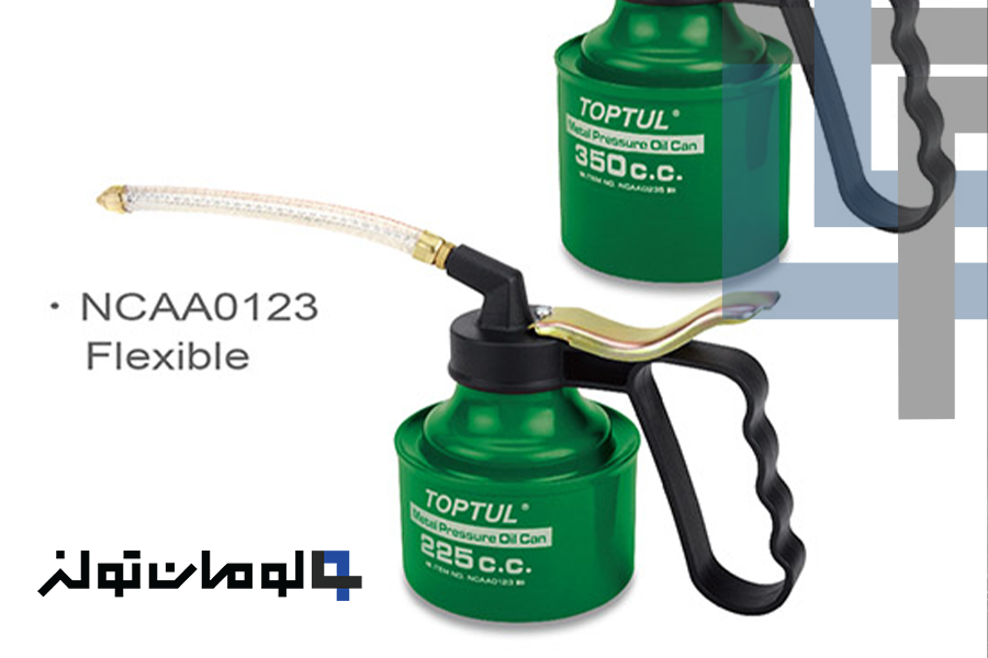 lomantools cover روغندان منبع فلزی با شلنگ پلاستیکی TOPTUL مدل NCAA0123