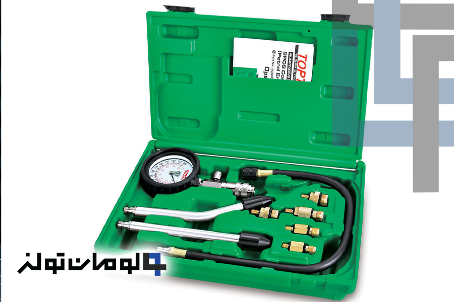 lomantools cover کیت تست کمپرس موتور بنزینی 9 پارچه TOPTUL مدل JGAI0906